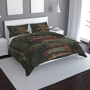 Povlečení Sablio Povlečení Červený patrový autobus - 140x220 / 90x70