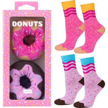 Dámské ponožky SOXO dámské ponožky v krabičce s motivem donutů, 2 páry