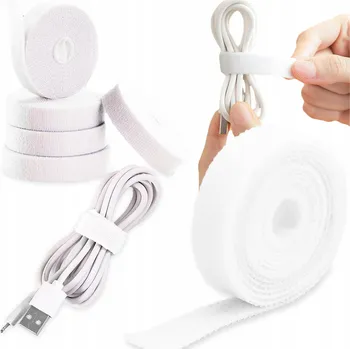 Lepicí páska PRAKTICKÁ DLOUHÁ SILNÁ SUCHÝ ZIP PÁSKA ORGANIZÉR NA KABELY 5m