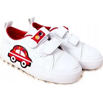 Chlapecké tenisky DĚTSKÉ TENISKY BOTASKY NA SUCHÝ ZIP BÍLÉ VEL. 19