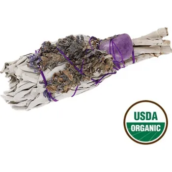 Vonná tyčinka Vykuřovadlo pochodeň Uzdravení - bílá šalvěj + ametyst