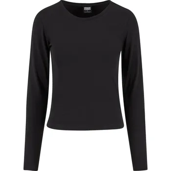 Dámské tričko Urban Classics Základní dámské super přiléhavé tričko s dlouhým rukávem Barva: Černá, Velikost: XL