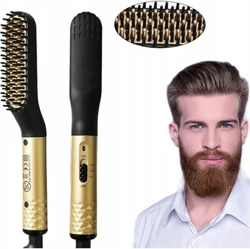 Péče o vousy Pánský kartáč na rovnání vousů a vlasů – Rychlé Předehřívání, ionizace