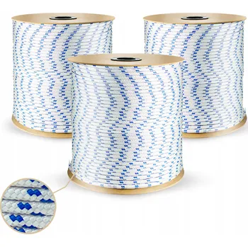 Lany Polypropylenové lano 10mm Pletené lodní lano BÍLÉ 25m