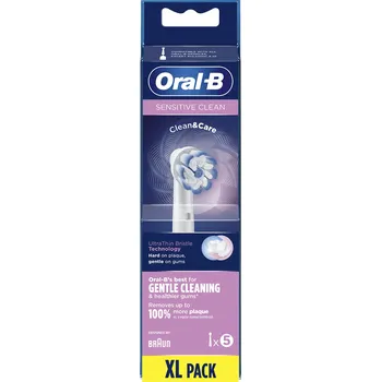 Péče o chrup Náhradní hlavice Oral-B Sensitive Clean 80339547 k zubnímu kartáčku, 5 ks, bílá