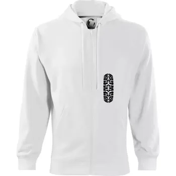 Pánská mikina Enduro / cross pneumatika - Mikina s kapucí na zip trendy zipper - M ( Bílá )