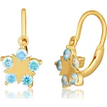 JVD Dětské zlaté náušnice s modrými zirkony ryz. 585/1000 ZE0125XJ81-2000