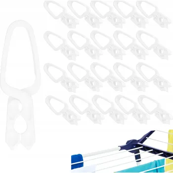 Kolíčky na praní žabky sponky na prádlo 20 ks plastové bílé silné