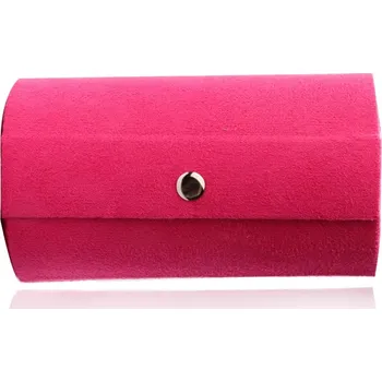 Šperkovnice Šperkovnice v růžovém barevném provedení - tvar válce, tři přihrádky