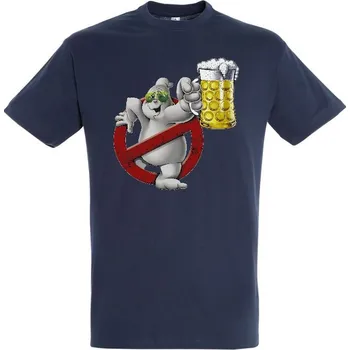 Pánské tričko panske-levne-bavlnene-tricko-digi-potisk-duch-pivo Barva: Navy - tmavě modrá, velikost: S