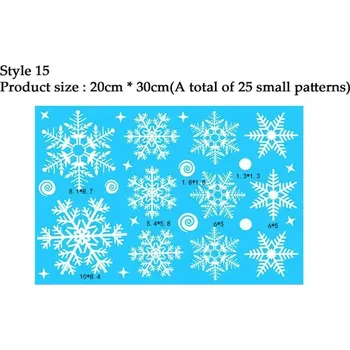 Vánoce Vánoční elektrostatické samolepky na okno vločky | vánoční samolepky, zimní dekorace - Style 14