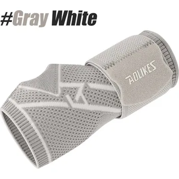 Elastická bandáž na zápěstí s popruhem | bandáž, ortéza - Šedá bílá , L