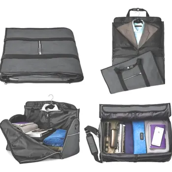 Cestovní taška eCarla Cestovní taška a pouzdro na šaty a obleky 2v1 - šedá