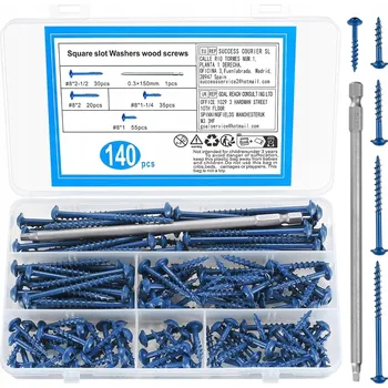 Vrut VRUTY DO DŘEVA 140x SAMOŘEZNÉ VRUTY S TALÍŘOVOU HLAVOU DO DŘEVA