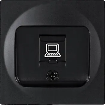 Elektrická zásuvka ViPlast ViP Krytka / Záslepka pro jednoduchou počítačovou zásuvku, Černá