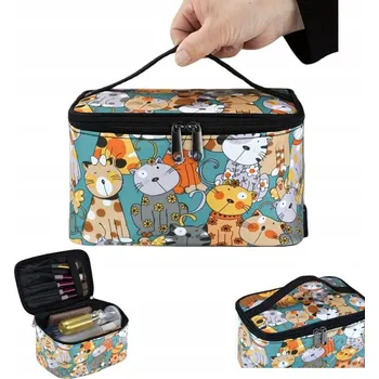 Kosmetická taška CESTOVNÍ KOSMETICKÁ TAŠKA VELKÁ S KOČKAMI DÁREK PRO MILOVNÍKY KOŤAT