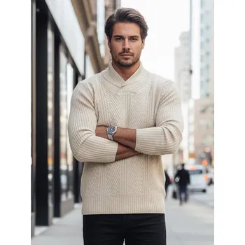 Pánský svetr Dstreet Stylový pánský béžový svetr
