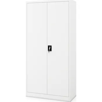 Šatní skříň Jan Nowak Uzamykatelná úklidová skříň DAVID 900 x 1850 x 450 mm, bílá
