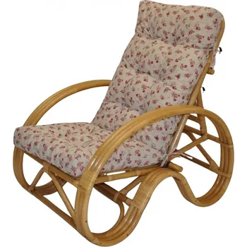 Obývací pokoj Axin Trading s.r.o. Ratanové křeslo polohovací medové polstr růžičky