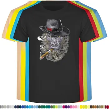 Pánské tričko panske-levne-bavlnene-tricko-digi-potisk-gorila-doutnik Barva: Black -černá, velikost: 5XL