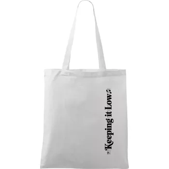 KEEPING IT LOW NA VÝŠKU - basový klíč - Taška bavlněná - 42 x 38 cm ( Bílá )