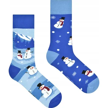 Dámské ponožky Spox Sox Ponožky Sněhuláci modré velikost 36-39