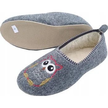 Dámské pantofle Pantofle s vlněnými pantoflemi a kožešinkou, velikost 38