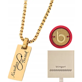 Náhrdelník Pánský náhrdelník s gravírováním z chirurgické ocel, pozlacený, jako dárek BLINGART