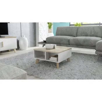 Konferenční stolek Konferenční stolek Veneti čtvercový 60 x 60 x 35 cm bílý