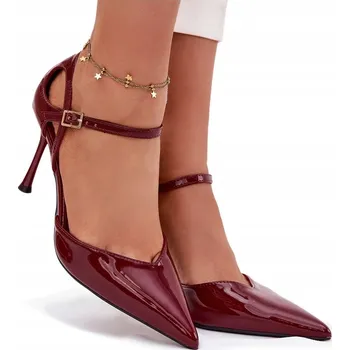 Podprsenka LODICKY DÁMSKÉ EKO KŮŽE LAKOVANÉ S PÁSKEM VEČERNÍ BORDOVÉ 40