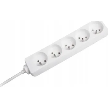 Napájecí kabel Prodlužovací Kabel s lištou Kemot 5 m 5 ks zásuvek, bílý