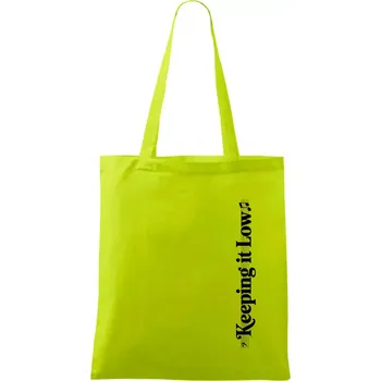 Nákupní taška KEEPING IT LOW NA VÝŠKU - basový klíč - Taška bavlněná - 42 x 38 cm ( Limetková )