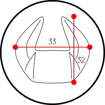 Polštář Diablo Chairs Polštář opěrka hlavy Diablo X-Horn s personalizovanou výšivkou, černo-červená