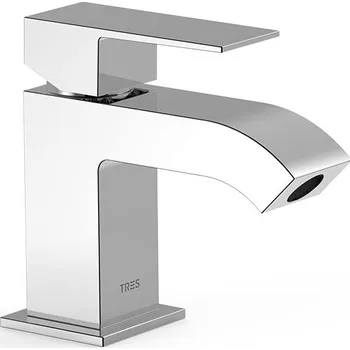 Vodovodní baterie Stojánková umyvadlová baterie Tres Cuadro stříbrná