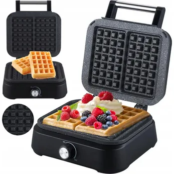 Vaflovač VAFLOVAČ 2 VELKÉ KŘUPAVÉ VAFLE SILNÝ SMART MRAMOROVÝ POVRCH