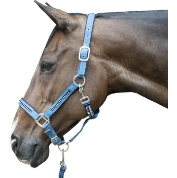 Ohlávka + vodítko HKM Crystal, Pony - Černá