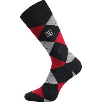 Pánské oblečení DIMAGE KÁRO klasické bavlněné ponožky Lonka - VÝPRODEJ 39-42 červená