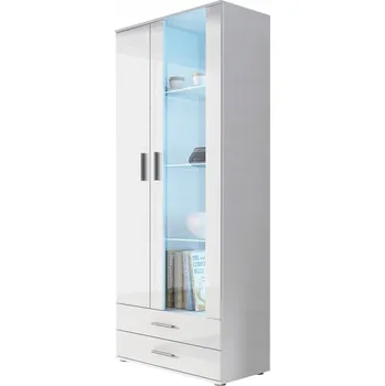 Knihovna Vitrína bílá s třpytkami 192 x 80 x 43 cm Veneti