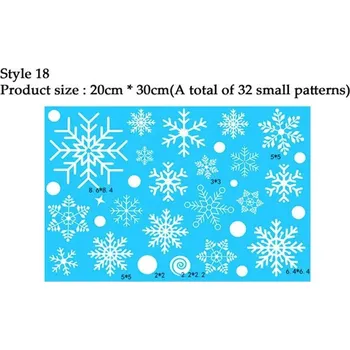 Vánoce Vánoční elektrostatické samolepky na okno vločky | vánoční samolepky, zimní dekorace - Style 18