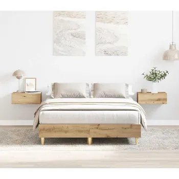 Ložnice vidaXL Rám postele bez matrace Artisan Dub Dřevěné konstrukce