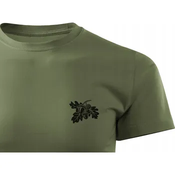 Pánské tričko Pánské bavlněné tričko s potiskem DUBOVÝCH LISTŮ pro myslivce vel 3XL