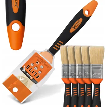 Malířský štětec 5x PLOCHÝ ŠTĚTEC 25 mm MALÍŘSKÝ NA VODOU ŘEDITELNÉ BARVY A LAKY Univerzální Z1-P