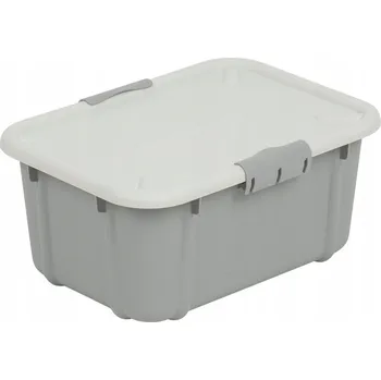 Úložný box Krabice s víkem – odstíny šedé a stříbrné