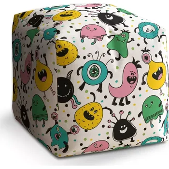 Taburet Sablio Taburet Cube Příšerky: 40x40x40 cm