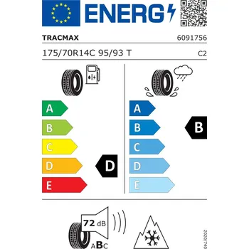 Celoroční pneumatika Tracmax A/S Van Saver 175/70 R14 95 T s přilnavostí na sněhu (3PMSF)