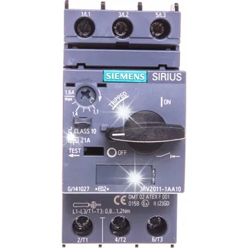 Jistič Siemens Motorový spouštěč 3P 0,55kW 1,1-1,6A 3RV2011-1AA10