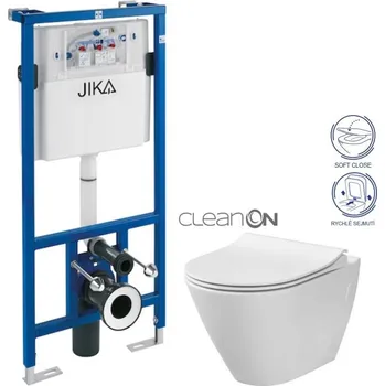 WC sada JIKA předstěnový instalační systém bez tlačítka + WC CERSANIT CLEANON CITY H895652 X CI1