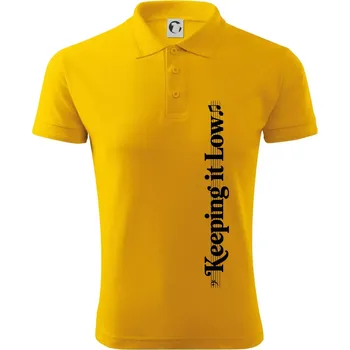 Pánská košile KEEPING IT LOW NA VÝŠKU - basový klíč - Polokošile pánská Pique Polo 203 - 2XL ( Žlutá )