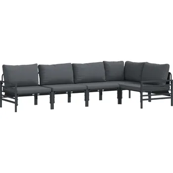 Sada zahradních pohovek s polštářem 5 pcs Černá Ocel Antracitová3378988