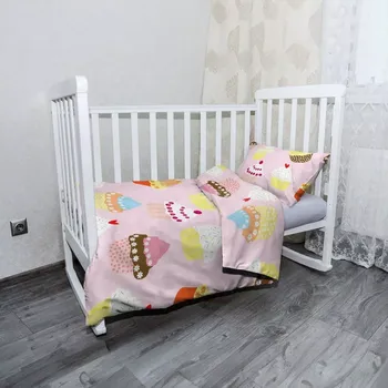 Povlečení Sablio Mikroplyšové dětské povlečení do postýlky Muffiny - 120x90 / 40x60